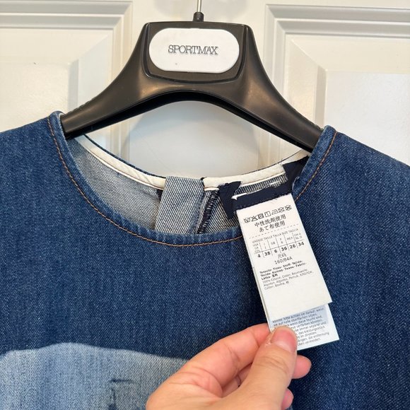 SOLD! Sportmax Max Mara Label-cut Denim Slim Fit Short Dress Size: US4 Spring - Picture 7 of 15